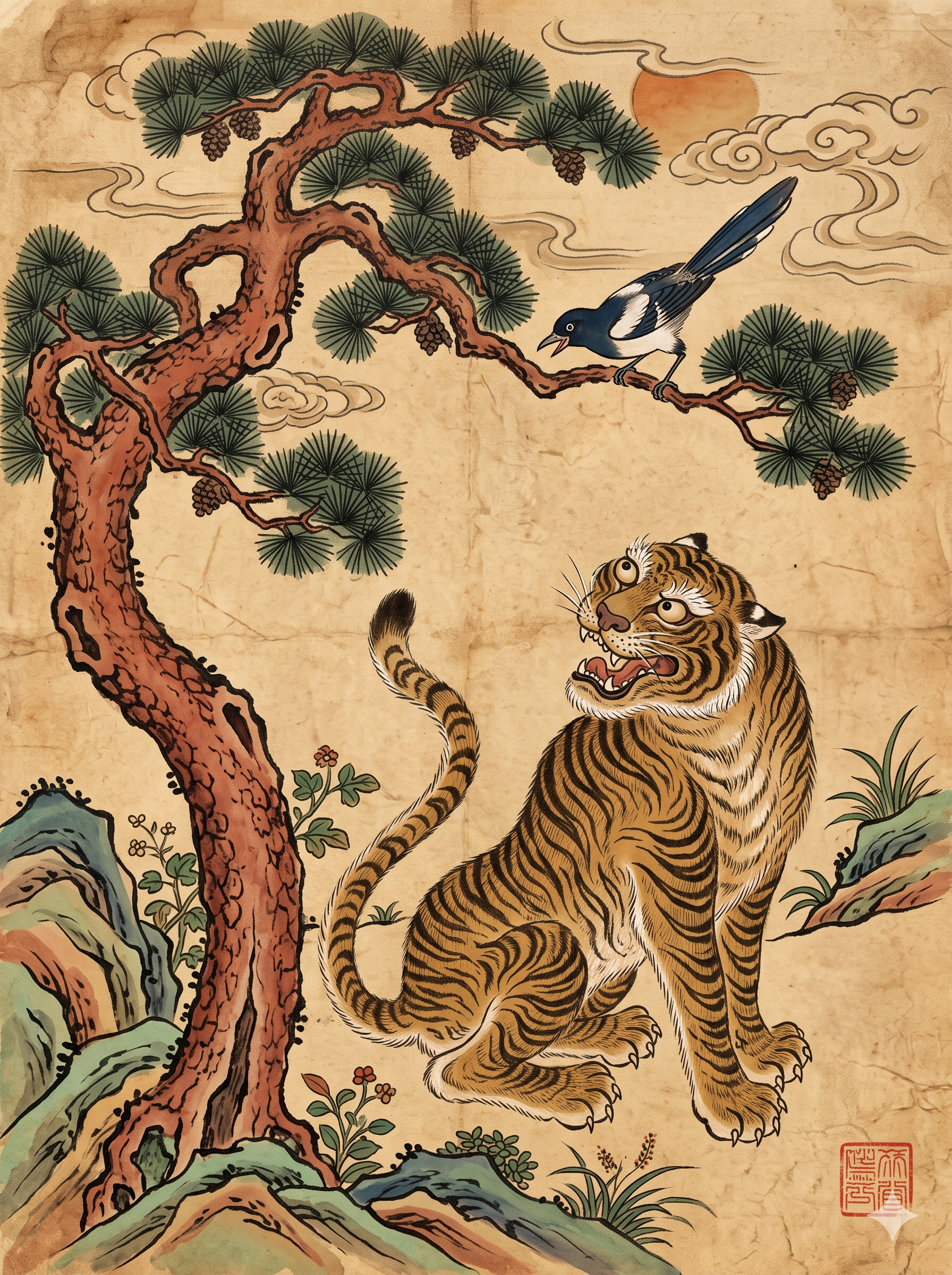 Korean Minhwa Guardian Spirit